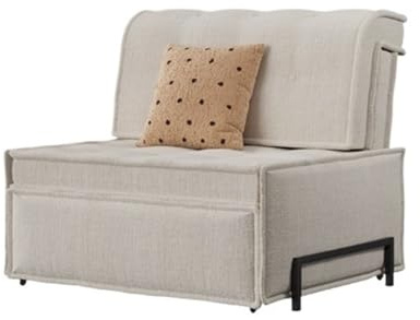 Bäddsoffa Justerbar bäddsoffa, sovfåtölj, hopfällbar for små utrymmen, vardagsrum och sovrum(White)