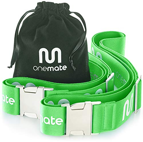 Brandery Koffergurt 2er Set mit Metallschnalle - sicher, auffällig & verstellbare Kofferbänder - Gepäckgurt S bis XXL für alle Koffergrößen - Koffergurt für Reisen, Taschen, Fluggepäck (Grün)