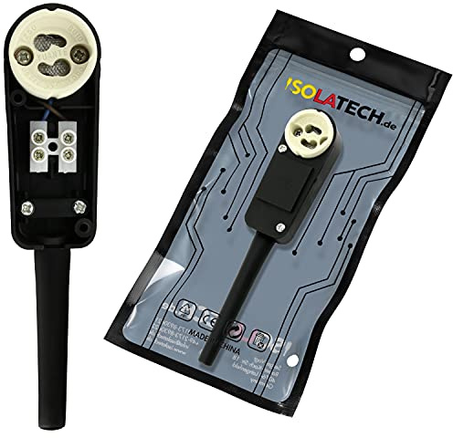 ISOLATECH 1Stk GU10 Fassung mit Anschlusskasten LED Energiesparlampen (max.250V/2A) Leuchtmittel Home Installation Einbau Decke Halterung Küche Badezimmer Sockel Zubehör | Für LED- und Energiesparlampen, Einfache Installation, Geeignet für Küche, Badezimmer und Deckenbeleuchtung