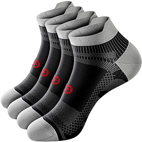 PAPLUS Compression Socks for Men & Women, Low Cut Ankle Running Socks with Arch Support, Plantar Fasciitis Relief for Walking, Cycling, Golf, Travel, Nurses