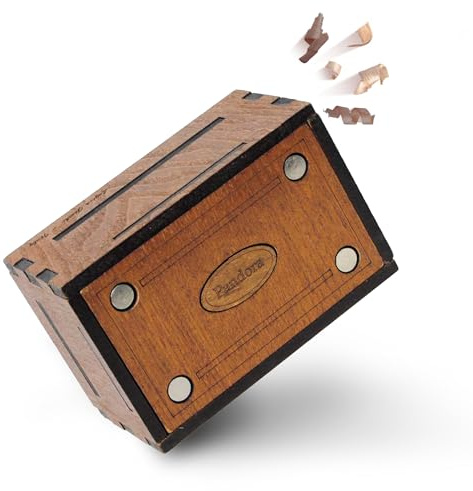 Logica Giochi - Pandora Box - Lo Scrigno Segreto - Rompicapo in Legno - Scatola Segreta - Difficoltà 5/6 Incredibile - Collezione Leonardo da Vinci