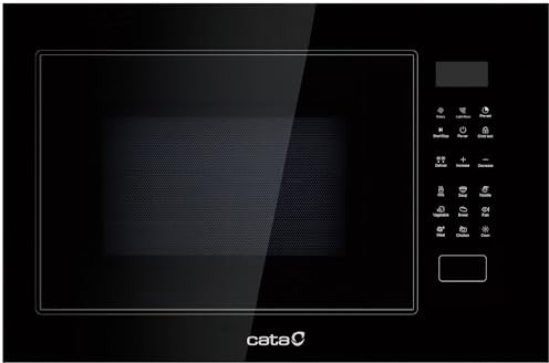 MW BI2505DCG BK - Micro-ondes Noir - Modèle intégrable - 900 W avec 5 niveaux de puissance et Grill de 1200 W - Minuteur jusqu'à 60 minutes - Micro-ondes 25 L - Cata