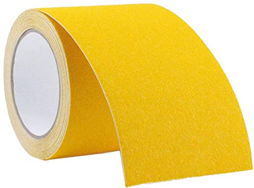 Gebildet Självhäftande Antihalk Säkerhetstejp, Slipremsa, Hög Dragkraft, Starkt Grepp, Använd Inomhus och Utomhus (10m×10cm, Gul)