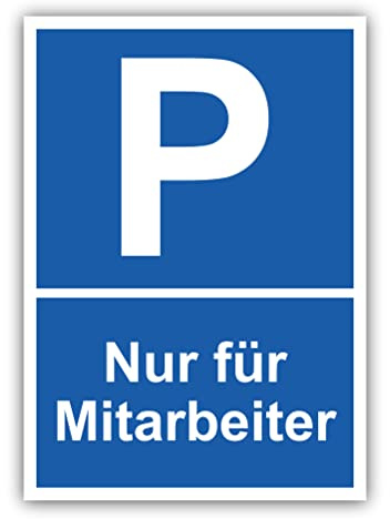 tradercat Parkplatz Nur für Mitarbeiter Schild Aufkleber aus Vinyl Schilder Sticker mit UV-Schutz Parken für Mitarbeiter Hinweisschilder Mitarbeiter Parkplatz Warnzeichen (AUFKLEBER | 30 x 21 cm)