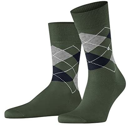 Burlington Herren Socken Manchester M So Baumwolle gemustert 1 Paar, Grün Mountain Green 7982, 40-46