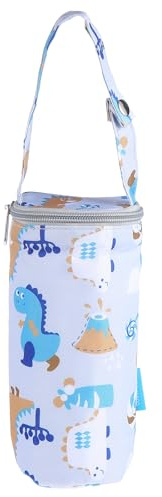 SAFIGLE Isolierter Babyflaschenbeutel Aus Baumwolle Und Aluminiumfolie - Tragbare Thermotasche Für Babyflaschen Ideal Für Unterwegs Und Kinderwagen Grau 18 X 8 cm