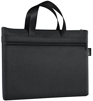 Bolsa Cremallera A4,Bolsa de Cremallera Ligera con 2 Bolsillos Impermeable Bolsa Almacenamiento Documentos Oxford Bolsa documentos oficina bolsa Documentos la Escuela para Hombres y Mujeres (Negro)