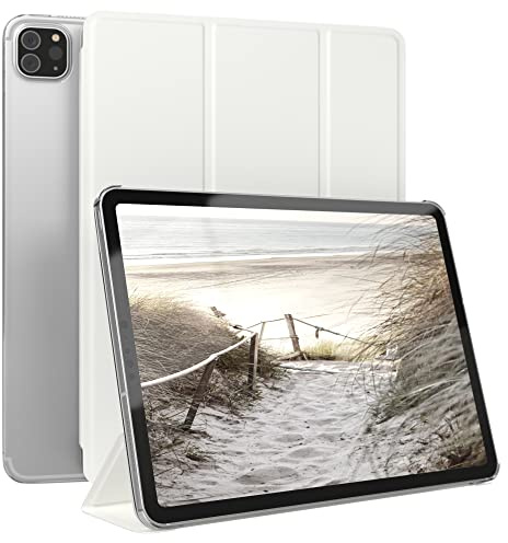 EAZY CASE - Skyddshölje för iPad Pro 11 (2018/2020/2021/2022) Smart Cover Tablet Smartcase med ställfunktion Flip ståfunktion Sleep Wake Up Syntetiskt läder Vit