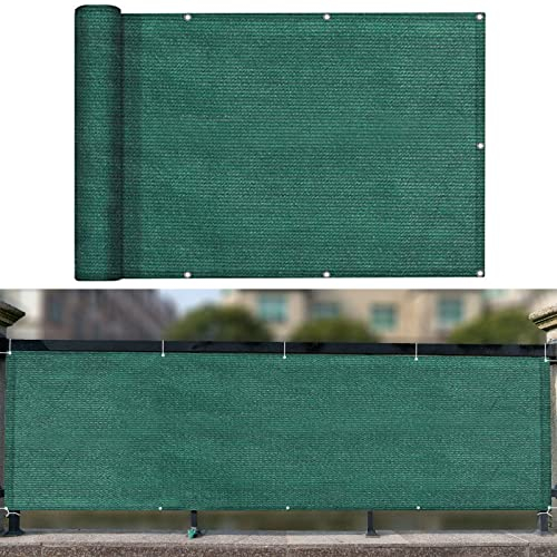 Balkonbespannung 85 x 750 cm Sonnenschutz atmungsaktiv Sichtschutz BalkonWindschutz mit Kabelbinder Ohne Bohren für Balkon Garten im Freien, Grün