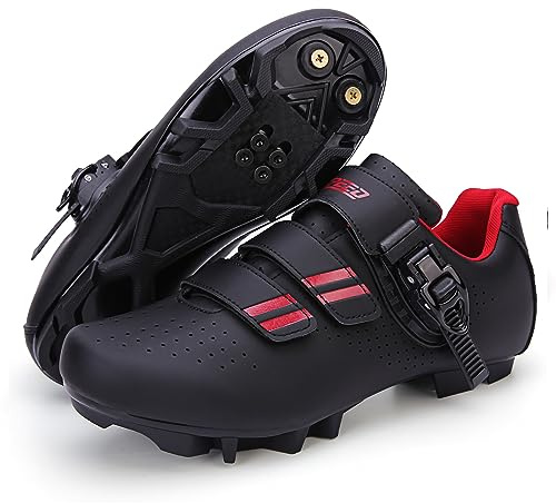 PENXZT Fahrradschuhe MTB Schuhe Atmungsaktive Radsportschuhe kompatibel mit SPD & Look Delta Mountain Bicycle Schuhe,B,43 EU