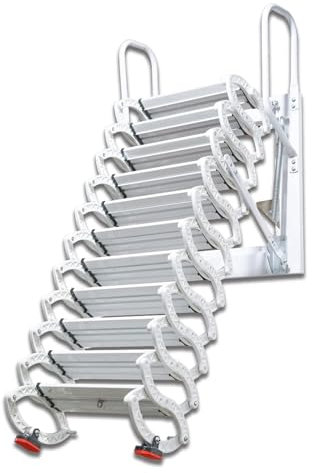 EYPKPL Lightweight Folding Ladder Manual Wall-mounted Attic Ladder Safe and Beautiful Loft Ladder with Handrails Attic Stairs