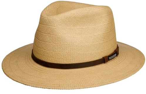 Stetson Classic Traveller Panamahut Naturfarbener Eleganter Hut mit UV-Schutz Handgefertigt in Ecuador Unisex Frühjahr Sommer
