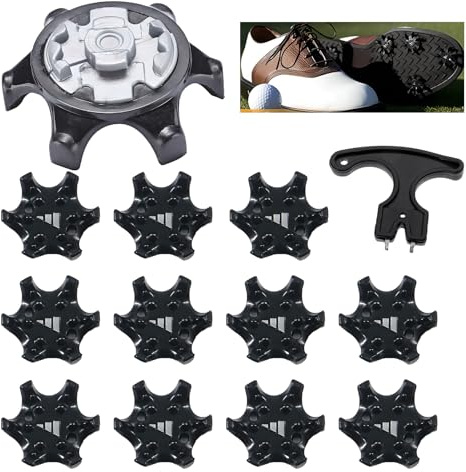 MYHOGOOD 12Pcs Golf Shoe Spikes, Outdoor Soft Rubber Studs Replacement Cleats Spikes Pins, Anti-slip Golf Shoe Studs, Easy Install