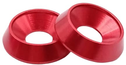 Senkscheibe, Stahl-Unterlegscheibe, 5–10 Stück M3 M4 M5 M6 M8 Aluminium Bunte Senkkopf-Schirmschraube mit flachem Kopf Konkave konische dekorative Rillenscheibe (Farbe: Rot, Größe: M5 10 Stück) (Farbe