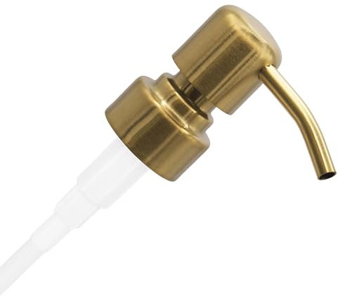 ALTGLAS Edelstahl Seifenspender Pumpkopf 'Zagreb' mit 28mm Gewinde | Gold Gebürstet • Ersatz Pump Aufsatz für Seife & Lotion • Upcycling Seifen Spender Bauen - passt auf Jacky & Lemonaid