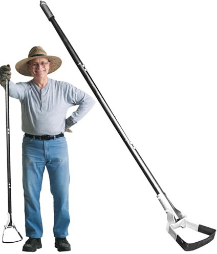 Raypontia Sarchiatore da Giardino a Manico Lungo, Sarchiatore Manuale da Giardinaggio | Zappa per sarchiatrice a Manico Lungo per impieghi gravosi - Strumento per diserbo in Materiale in Acciaio per