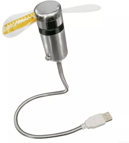 PETSTIBLE USB-Gadget, Mini-Kühler, Flash-Ventilator, Echtzeitanzeige, LED-Uhr-Lüfter, DC 5 V, tragbares Gadget