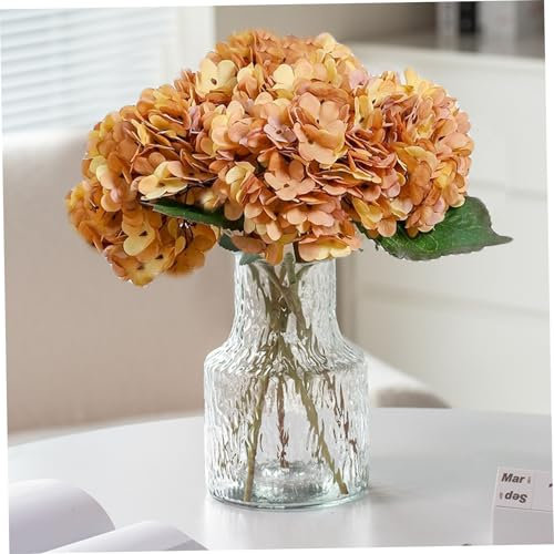 Fausse hydrangea fleurs 5pcs 13 pouces d'hortensine artificielle vintage fleurs d'hortensia réaliste faux hortensias avec tiges 'hortensias jaunes décoratifs pour la maison, la fête et le mariage, s