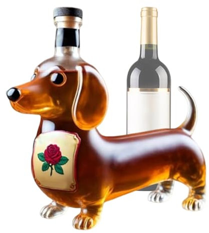 Whisky Bottle - Whisky Bottle, Decorative Glass Edging for Schnapps Storage, Reusable Whisky Bottle with Stopper, Elegant Spirit Container for Bourbon Display, Home Bar or Gift