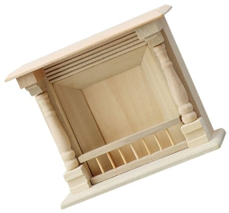 SUPVOX Cheminée Miniature Bois Modèle De Cheminée Inachevé Meubles Miniatures pour Maison De Poupée Décoration De Chambre Accessoires pour Maison De Poupée
