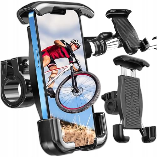 KRUMAD Supporto per cellulare per bicicletta, universale, sicuro e durevole, con angolo di inclinazione regolabile per smartphone da 5,5 a 6,9, per bici da corsa, moto ed e-scooter