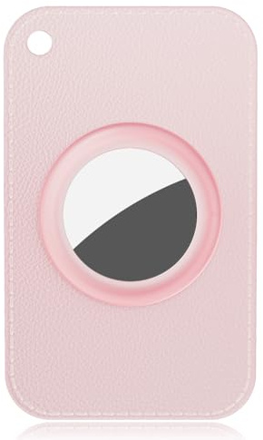 MIRPARVA Geldbörse Kartenhalter für Airtag, TPU Kartenetui Kompatibel mit AirTags, Ultra-dünner Hülle Portemonnaie für Handtaschen, Rucksack, Clutch Taschen (rosa transparent)