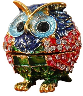 Jiuvaso Portagioie a Forma di Gufo, portaoggetti Ornamentale, Porta Anelli da Tavolo, Organizer per Gioielli, Statuetta di Gufo per Orecchini, Pendenti,