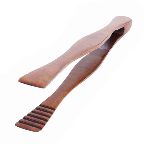 1 Piece BBQ Cooking Tongs Wooden Clip Buffet Food Tongs Bread Tong Dessert Bread Tongs for Kitchen Camping Grill Buffet Restaurant Pastry