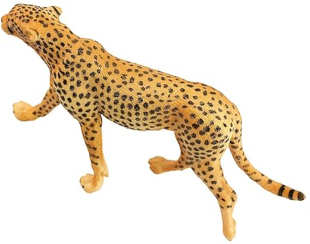 Uonlytech Gepardenstatue aus Kunststoff als Leichte Tischdekoration in Gelb Dekorative und Filigrane Wildtierfigur für Schreibtisch und Geschenk