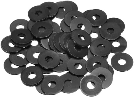 PATIKIL Arandela Plana De Nylon M5 55 Piezas 5mm DI 15mm DE 1mm Grosor Junta De Sellado De Plástico Espaciador Para Tornillos De Sujeción Bridas Grifos Válvulas De Tubería Negro