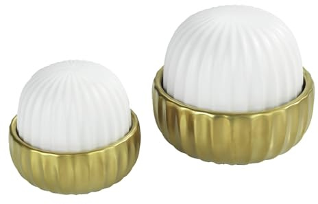 Luftbefeuchter Mod. Nova, dekorativer Verdunster, verbessert das Raumklima bei trockener Heizungsluft, 2-teliges Set, Räume bis 18 m², Keramik, 50 ml und 200 ml