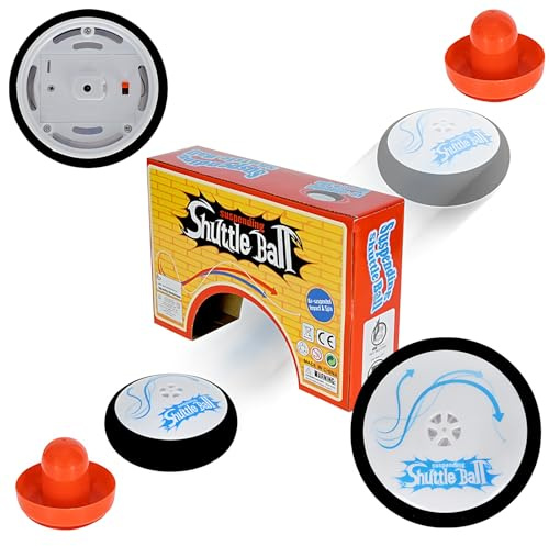 AHYDFSR Juego de Hockey Flotante Eléctrico, Disco de Hockey de Aire Portátil con 2 Empujadores, Mini Hockeys Flotantes, Disco de Hockey de Aire, Juego de Mesa