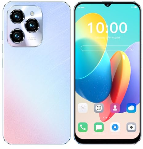 TryFirst Unlocked 4G Phone, 6.3 HD Incell Screen, 3GB+32GB Expandable to 256GB, 4500mAh, 13MP+16MP Camera, Android 12, Triple Card Slot, Face Unlock, OTG (Light Blue)