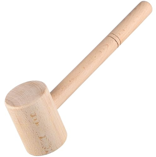 ULTECHNOVO Marteau de Menuiserie en Bois de Hêtre Beige, Outil Polyvalent et Ergonomique pour Sculpture sur Cuir et Travail du Bois Artisanal