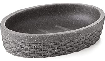 TATAY Jabonera Colección Sobremesa Nest, de Poliresina, Gris, Medidas 12,6 x 9,2 x 2,8