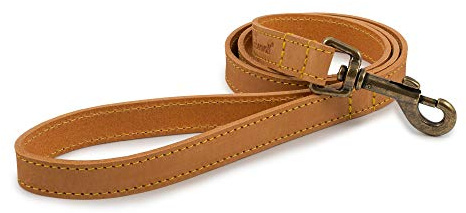 Ancol Timberwolf Hundeleine aus Leder, Senf, Trainingszubehör, 60 cm x 19 mm