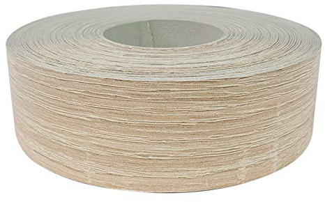 DecoMeister Kantenumleimer mit Schmelzkleber Möbelkantenband Melaminkantenumleimer Umleimer Melamin Bügelkante Dekor für Regalbrett Furnier zum Aufbügeln 40mm x 10m Kantenband Sonoma Eiche