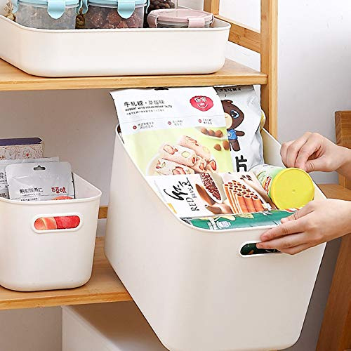 Scatole portaoggetti rettangolari, set di 3 cestini da studio in plastica per cucina, casa, ufficio, bagno, 24,5 x 17 x 10 cm