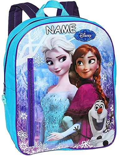 alles-meine.de GmbH Kinder Rucksack - die Eiskönigin - Frozen - Tasche - inkl. Name - beschichtet & wasserfest - Kinderrucksack/groß Kind - Mädchen - z.B. für Kindergarten/Vo..