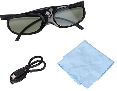 Restokki 2Pcs 3D Projector Glasses DLP Link 3D Glasses 144Hz LCD Lens 3D Glasses for 3D DLP Orojectors