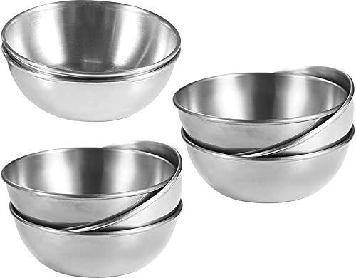 Sunjun 8 cuencos de acero inoxidable, cuencos de acero inoxidable, cuencos de inmersión para pudín, tapas para servir platos, cuencos pequeños para inmersiones, cuencos pequeños para inmersiones etc