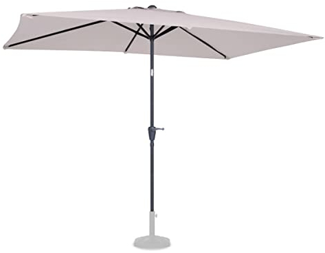 VONROC Sonnenschirm rechteckig 200x300 - Rechteckiger Sonnenschirm für Terasse, Garten, Balkon, Gastro - Knickbar, Kurbel, Wetterfest - Rapallo (Beige)