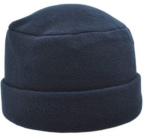 MELEGARI Damenhut mit Revers | Beanie Lyuba | Fleece Polar Fleece | Tasche | Made in Italy, blau, One size