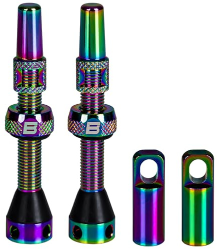 BWSHLF Tubeless Presta Valve Stem 40/44/55/60/65/70/80/100 mm, Super Light Alloy Presta Valve Stem Kit with Valve Core Remover Tool and Valve Stem Caps - Multiple Color and Size Options(Pair)