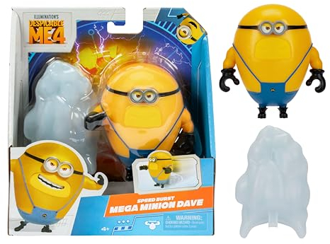 Ich – Einfach unverbesserlich 4: Furios flitzender Mega-Minion Dave – Actionfigur. Ziehe Mega-Dave zurück für einen Geschwindigkeitsrausch. Sammle alle 5. Unterschiedliche Funktionen und Zubehörteile