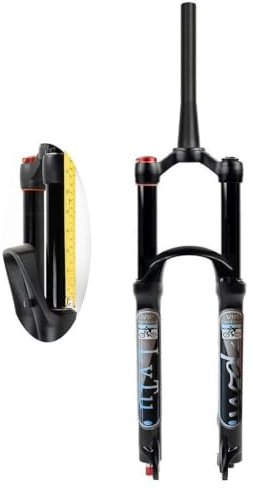 LvTu Mountainbike Luft Federgabel MTB Gabel 26/27,5/29 Zoll Vorderradgabel, Federweg 160mm Einstelldämpfung - Schwarz (Color : Tapered Manual Lockout, Size : 27.5 inch)