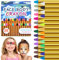 Truccabimbi Kit 28 Colori, Matite Trucco Bambini, Pittura Corpo Lavabili, Pittura di Viso Bambini, Body Painting, Pastelli Pitture di Viso, Pittura Corpo per Cosplay Carnevale Halloween Natale Feste
