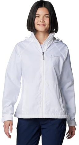 Columbia Womens Switchback IV Rain Jacket, White, Small