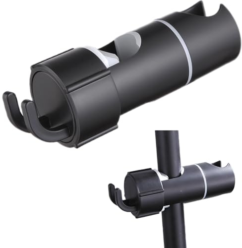 Syiyunran Support Douche Accroche Pommeau Accessoire - 16-27mm à Diamètre RéGlable, Chromé Conception Abs Support Douchette, Poignée Orientable à 360°Installation Simple, Adapté à La Barre Douche