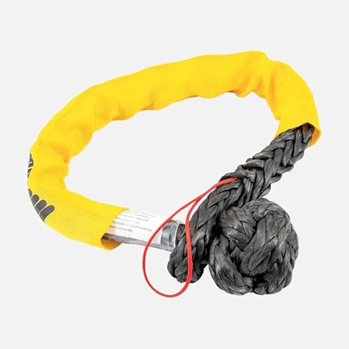 Horntools Softschäkel mit Aufscherschutz, mit robustem Schutzschlauch, Seildurchmesser 12 mm, Recovery Seil, Schäkel, für Offroad, Abschleppseil, leichte Karabiner-Schlinge (10 Tonnen)